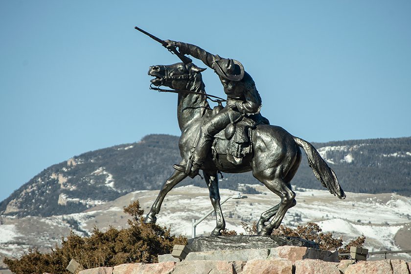 Sculture of The Scout ( Buffalo Bill ) in Cody, Wyoming.