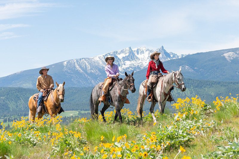 paardrijden op de Triple Creek Ranch